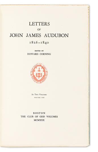 Audubon, John James (1785-1851) Journals of John James Audubon, 1820-1821, 1840-1843. [and] Letters 1826-1840.